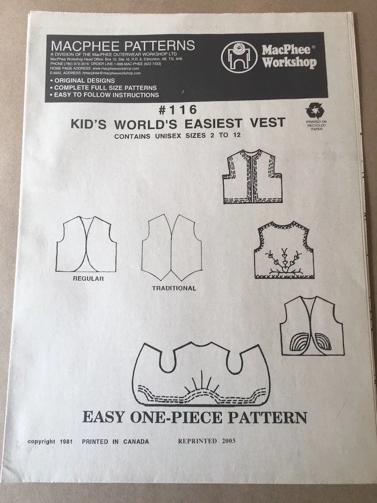 #115 & #116 WORLD'S EASIEST VEST - SPECIAL OFFER