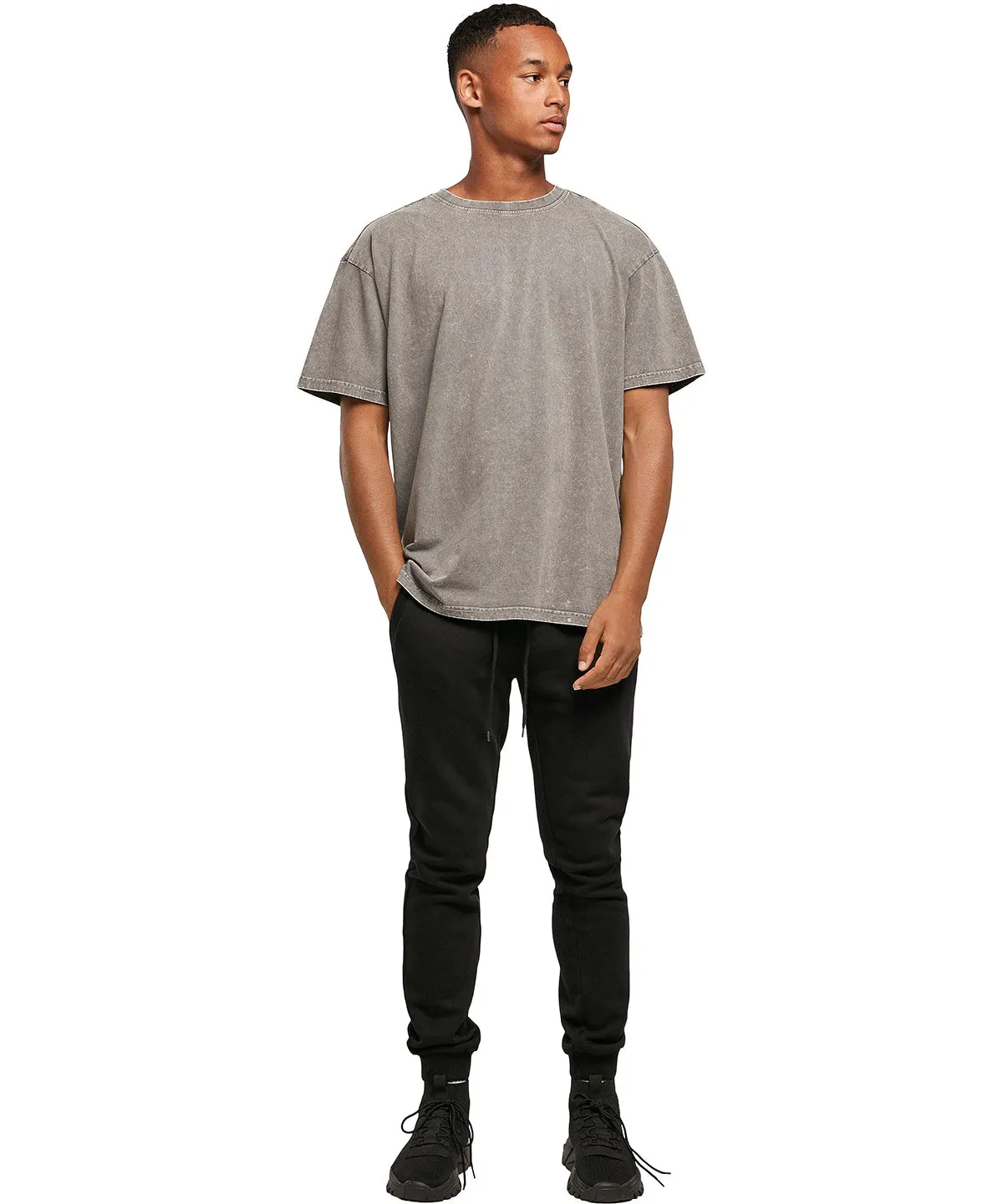 Acid washed heavy oversized tee | Asphalt