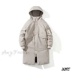 Amy Fashion - Thick Solid Ladies Long Warm Coats