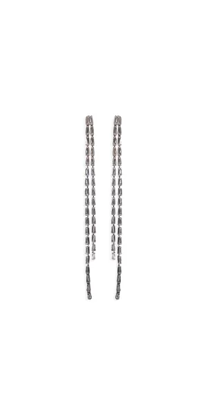 Baguette Extra Long Double Strand Earrings