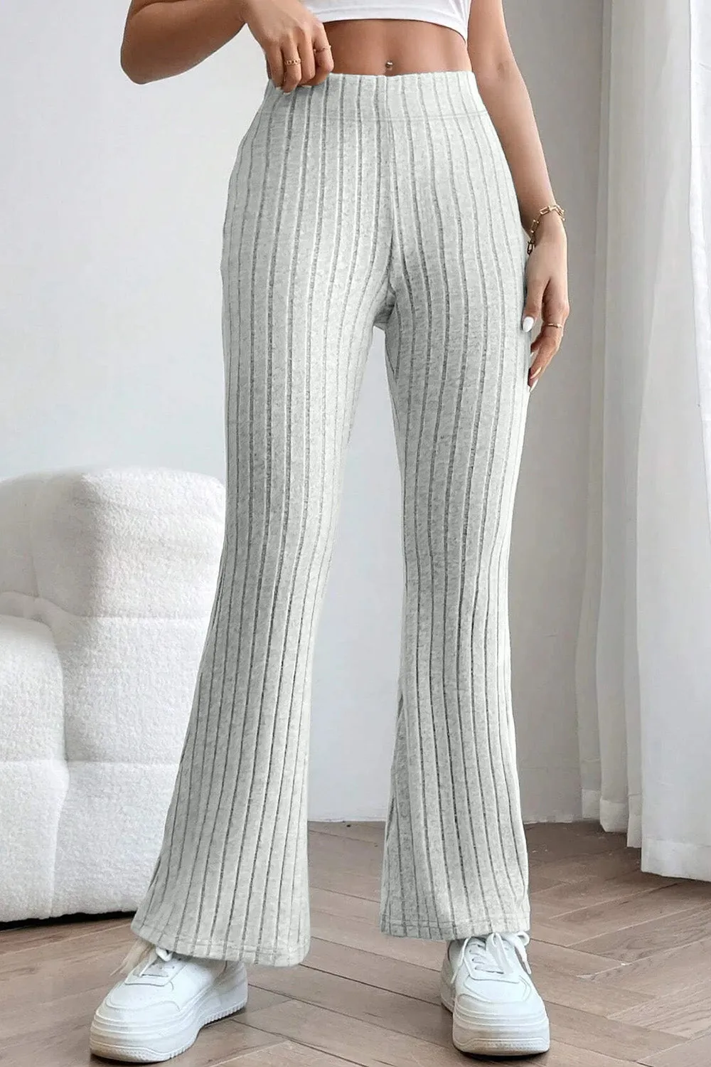 Basic Bae Full Size Ribbed High Waist Flare Pants – Comfort &amp; Style Combined