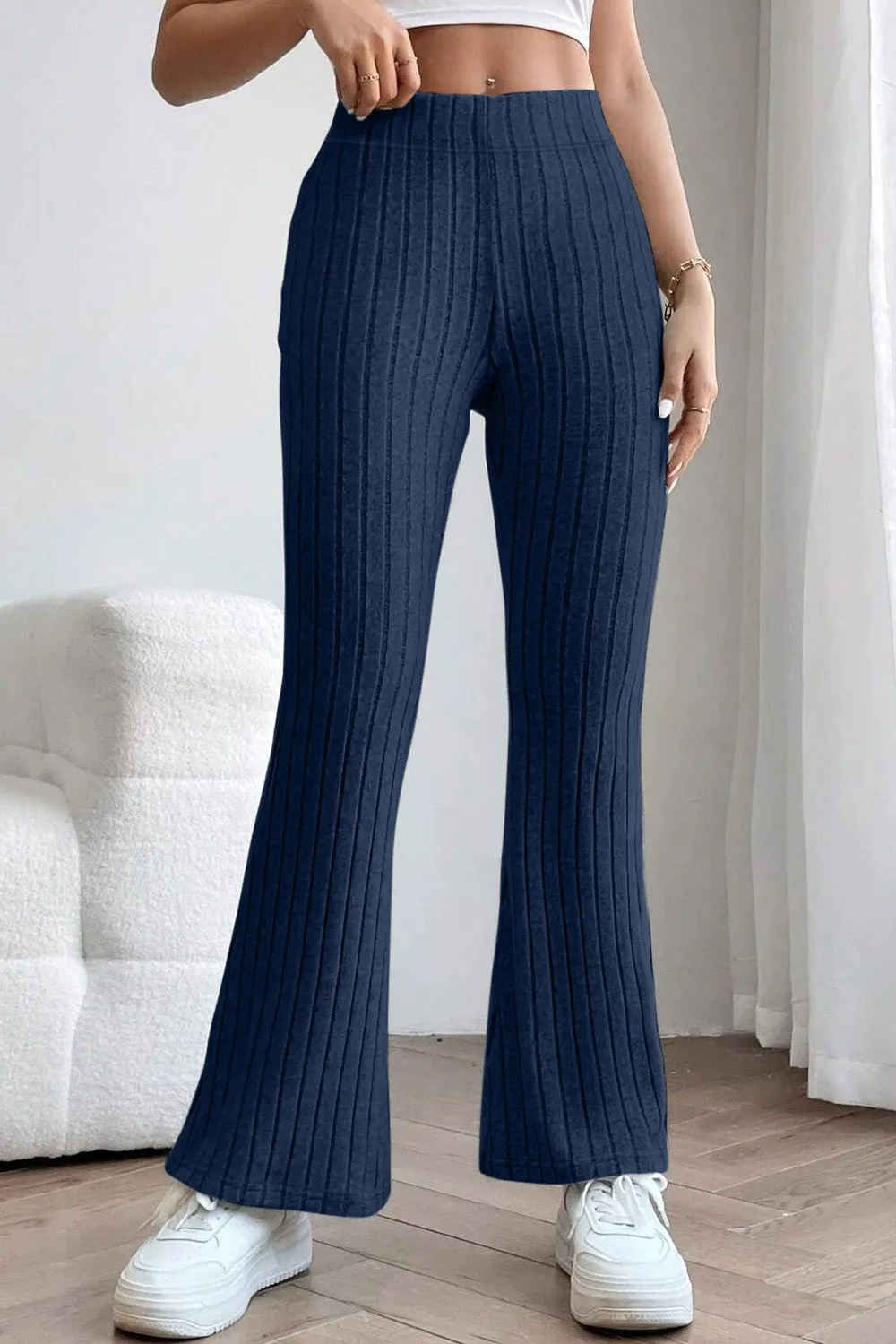 Basic Bae Full Size Ribbed High Waist Flare Pants – Comfort &amp; Style Combined