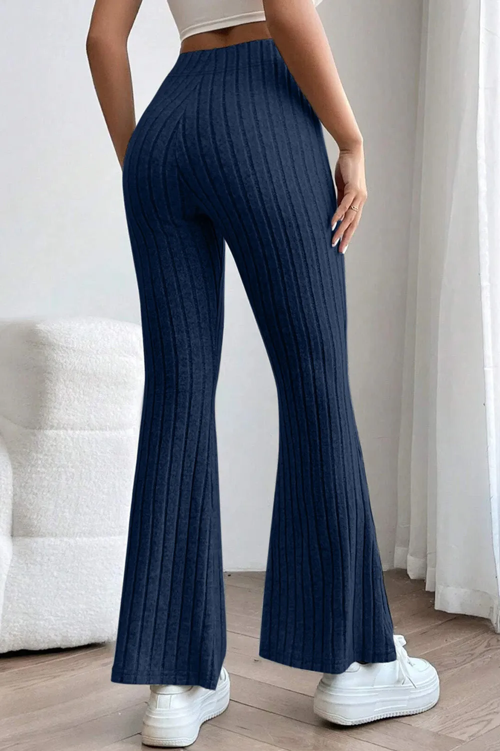 Basic Bae Full Size Ribbed High Waist Flare Pants – Comfort &amp; Style Combined