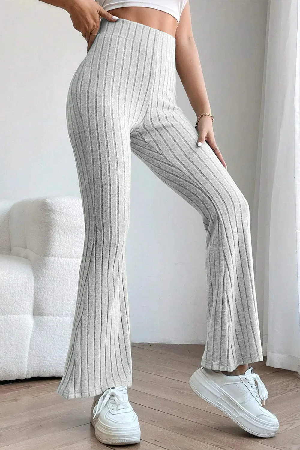 Basic Bae Full Size Ribbed High Waist Flare Pants – Comfort &amp; Style Combined