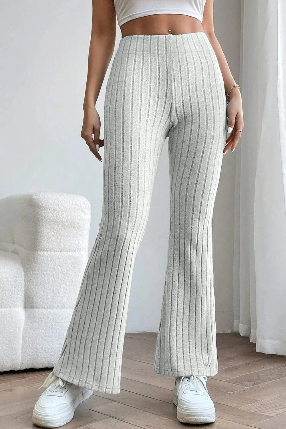 Basic Bae Full Size Ribbed High Waist Flare Pants – Comfort &amp; Style Combined