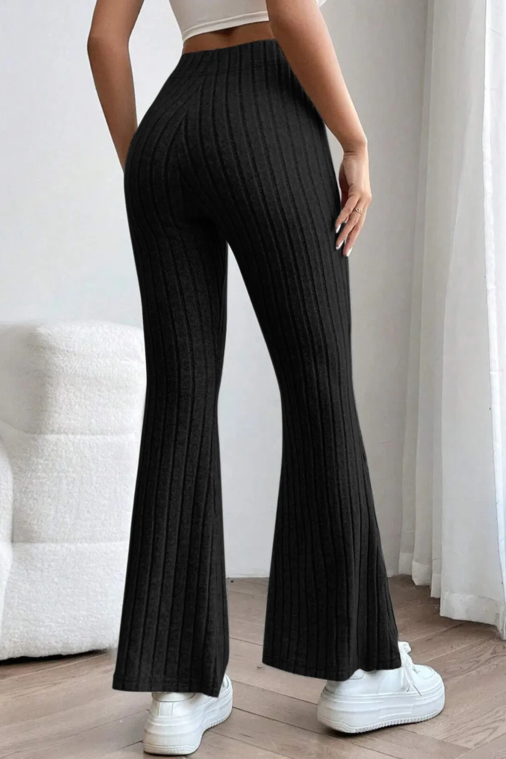 Basic Bae Full Size Ribbed High Waist Flare Pants – Comfort &amp; Style Combined