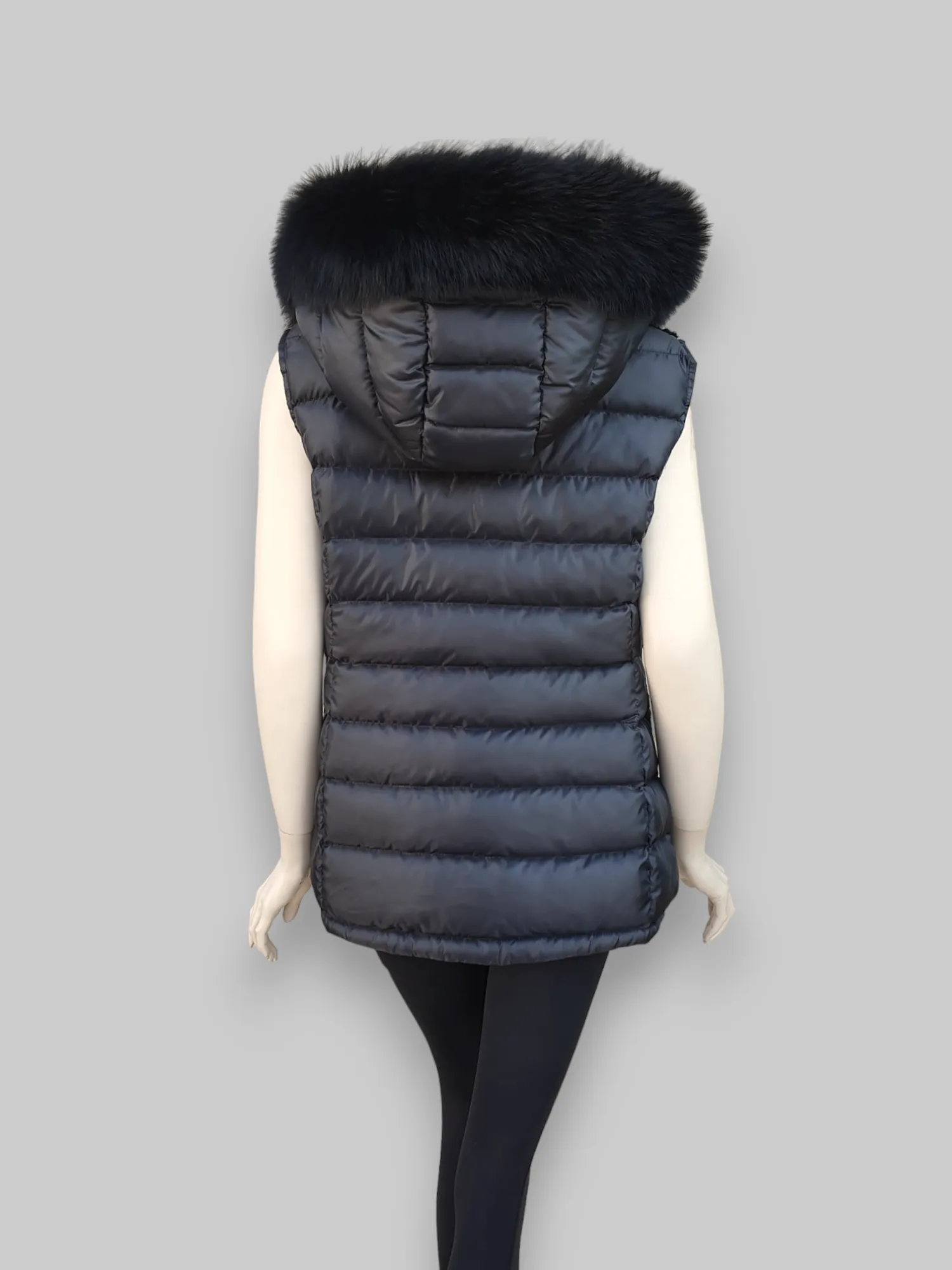 Black Curly Lamb Vest -Small