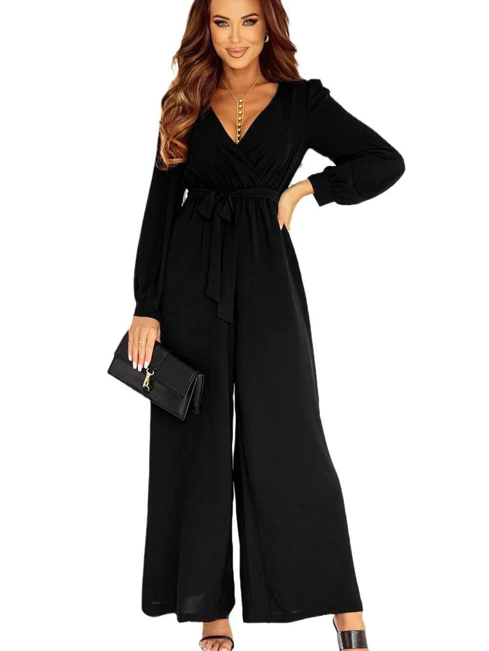 Black Jumpsuit with Tie Waist