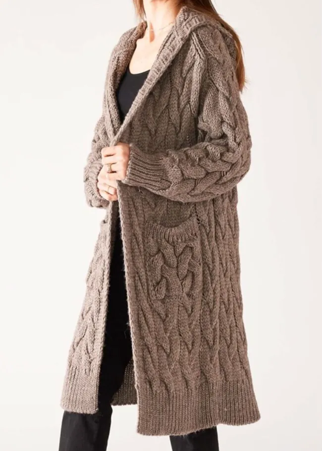 Bonfire Hooded Duster in Twig