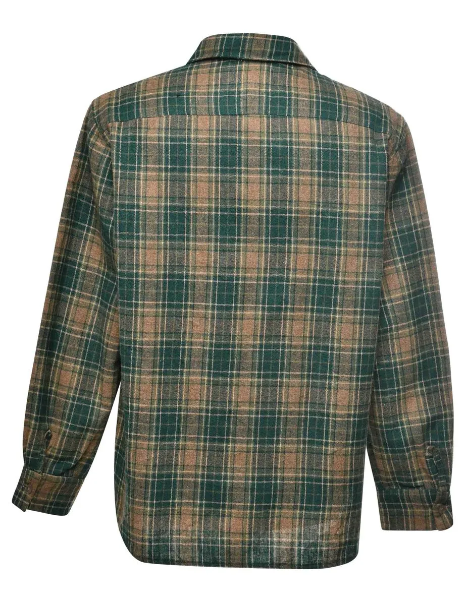 Brown Checked Shirt - M