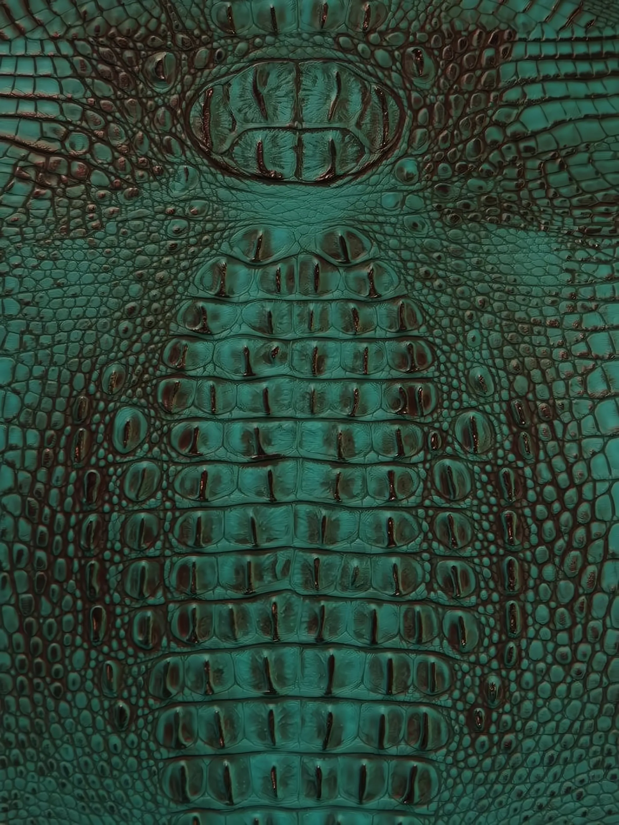 Caribbean Teal Metallic Caiman Gator Vinyl / 30 Yard Roll