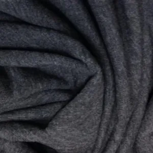 Charcoal Heather Bamboo Stretch French Terry Fabric - 300 GSM