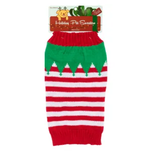 Christmas Elf Stripe Dog Sweater