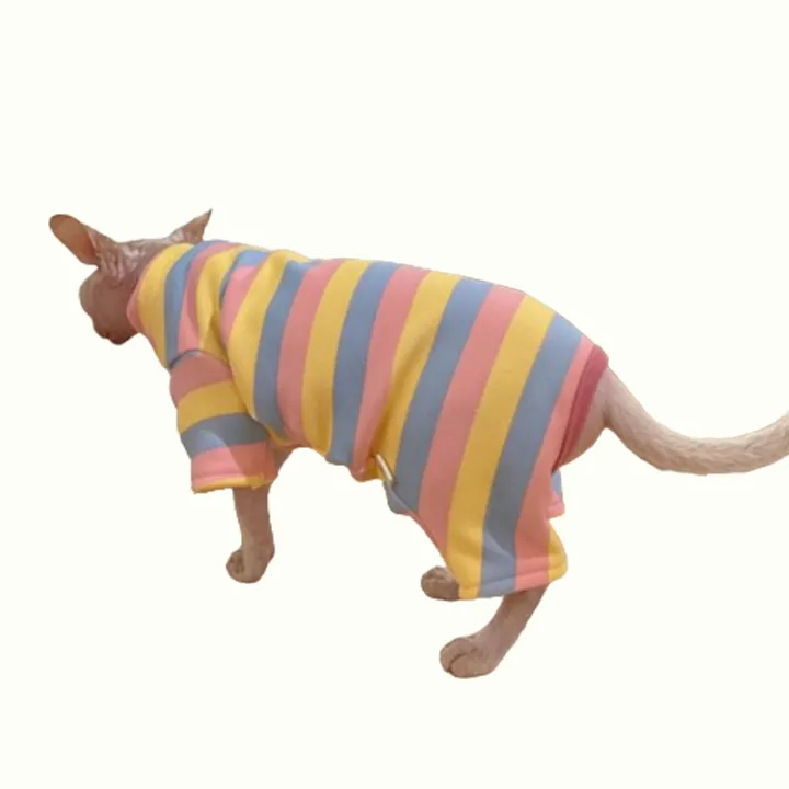 Color Stripes Sphynx Cat Onesies Pajamas