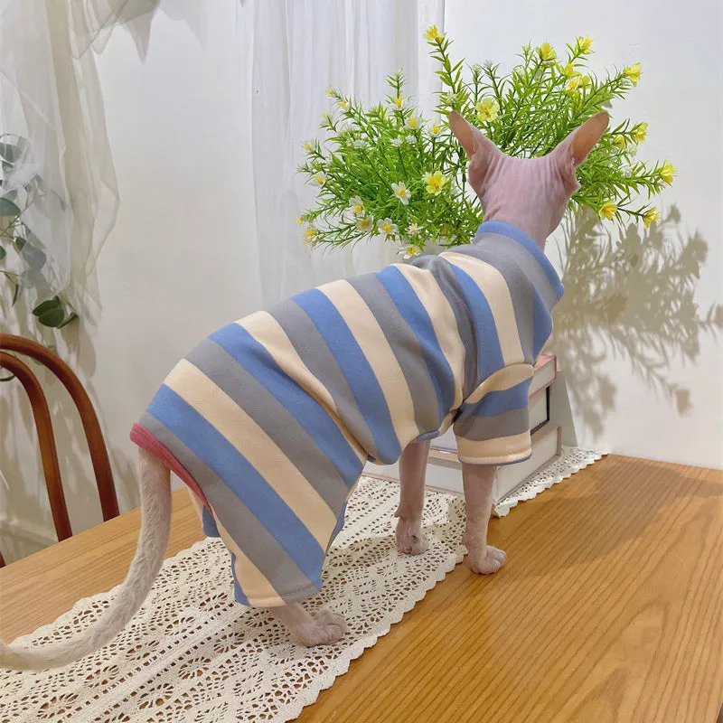 Color Stripes Sphynx Cat Onesies Pajamas