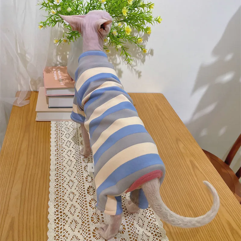 Color Stripes Sphynx Cat Onesies Pajamas