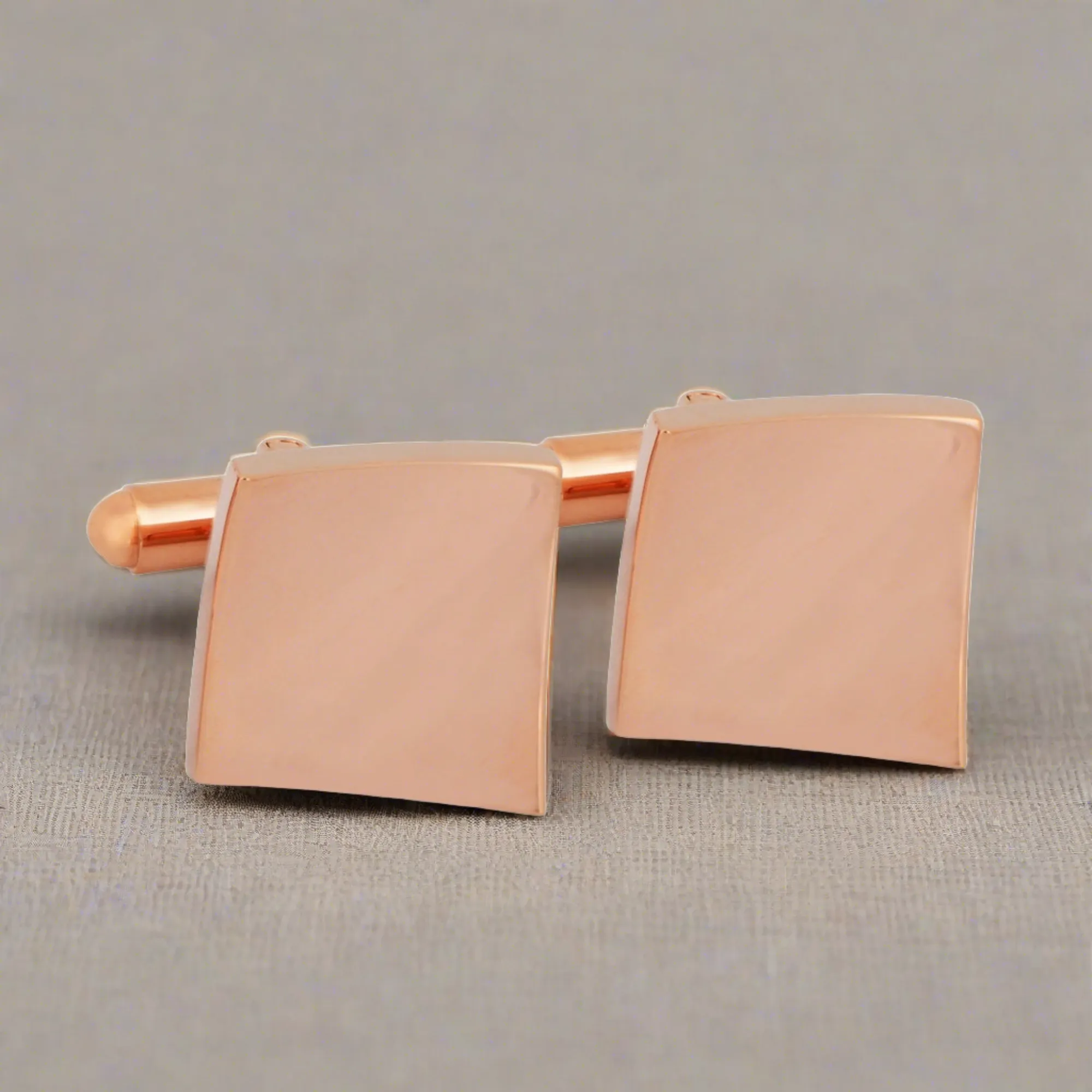 Concaved Square Cufflinks in Rose Gold (Online Exclusive)