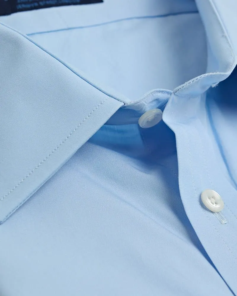 Contemporary Fit, Classic Collar, Two Button Cuff in Plain Ice Blue