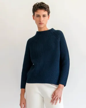 Daphne Cotton Sweater in Navy