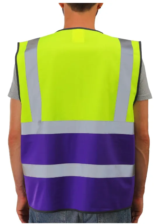 Dib Safety Reflective Vest - Yellow / Purple