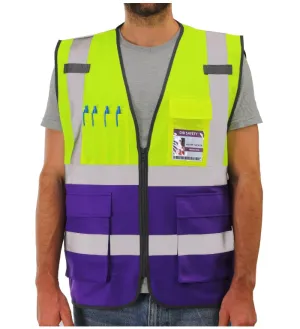 Dib Safety Reflective Vest - Yellow / Purple