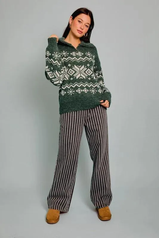 Fair Isle Jacquard Oversized Sweater