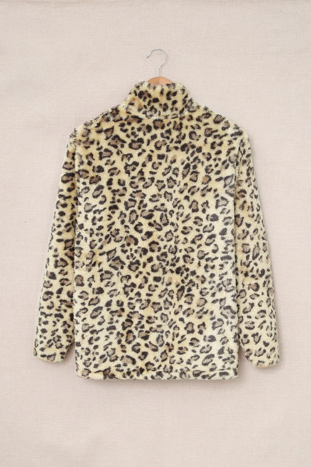 Family Matching Mom¡®s Leopard Quarter Zip Fleece Sweatshirt