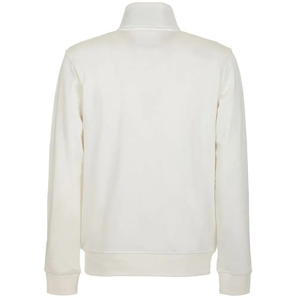 Fred Mello Elegant White Turtleneck Sweater with Zip Closure