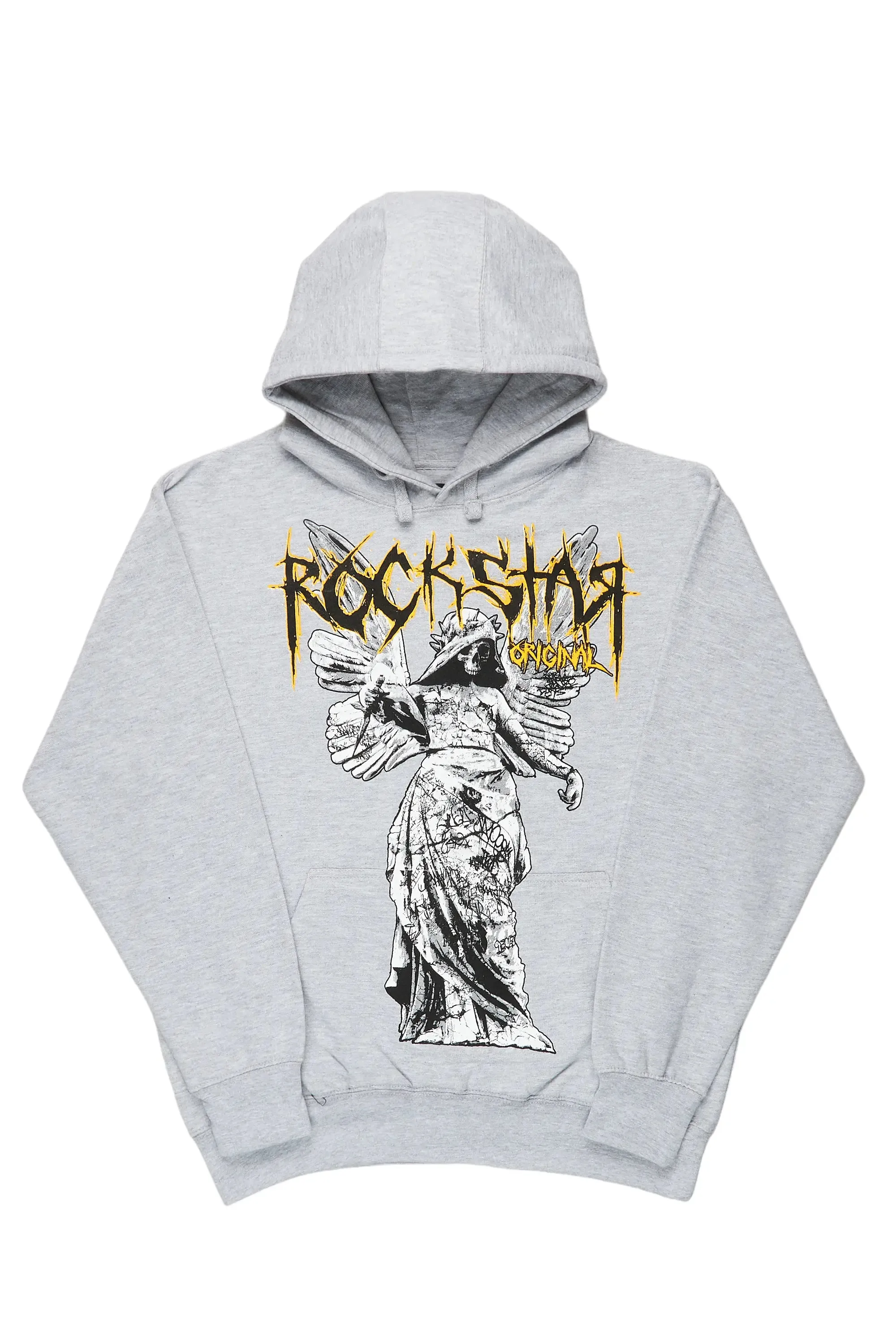 Mathias Heather Grey Graphic Hoodie