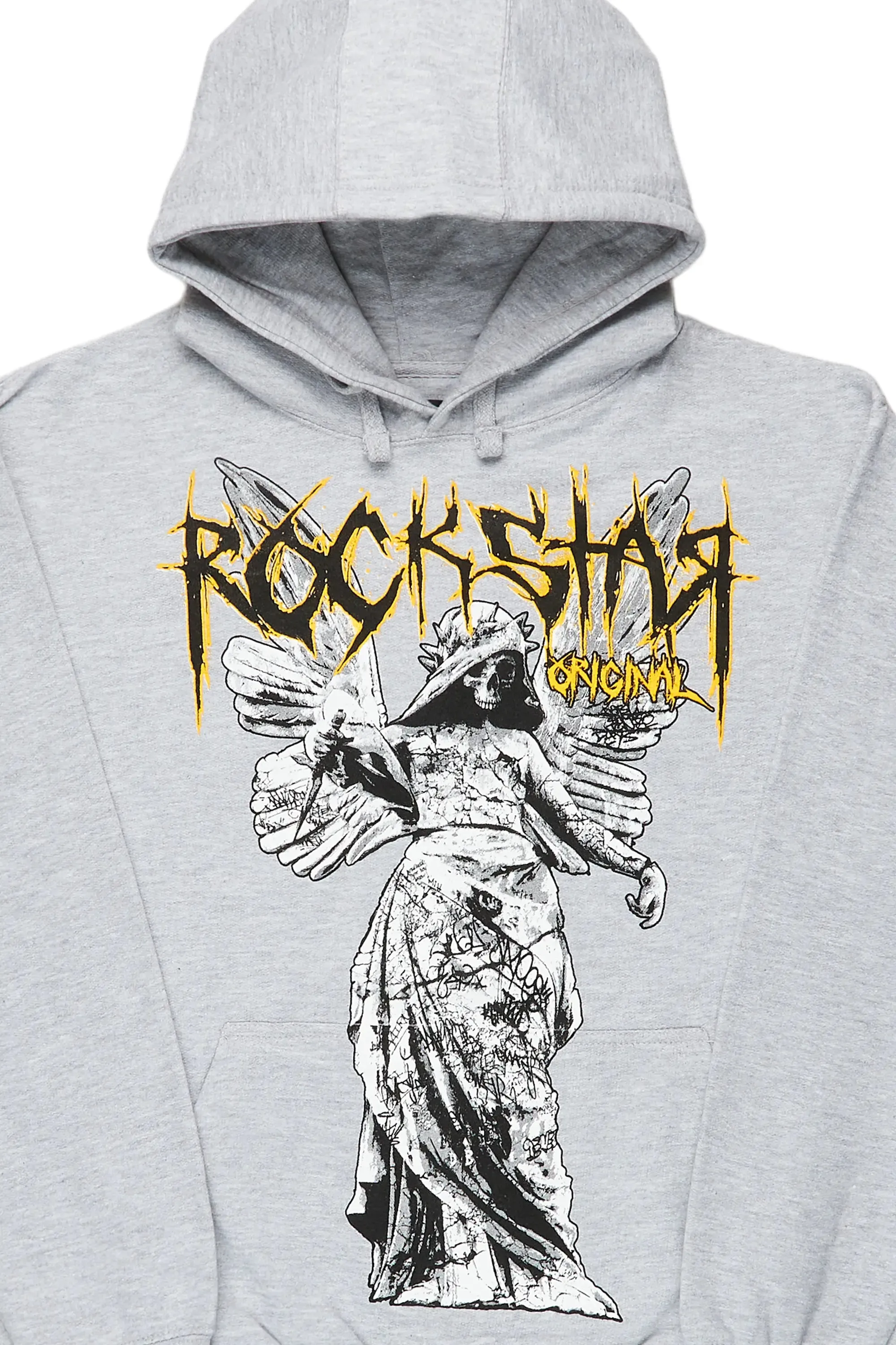 Mathias Heather Grey Graphic Hoodie