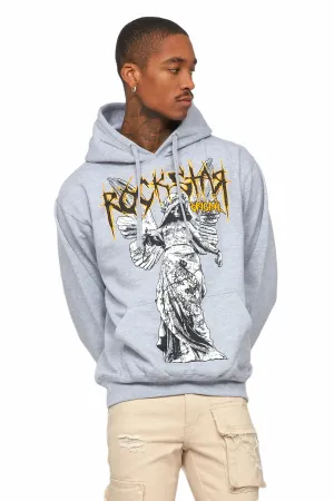 Mathias Heather Grey Graphic Hoodie