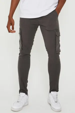 Milton Tapered Cargo Cotton Pants - Grey