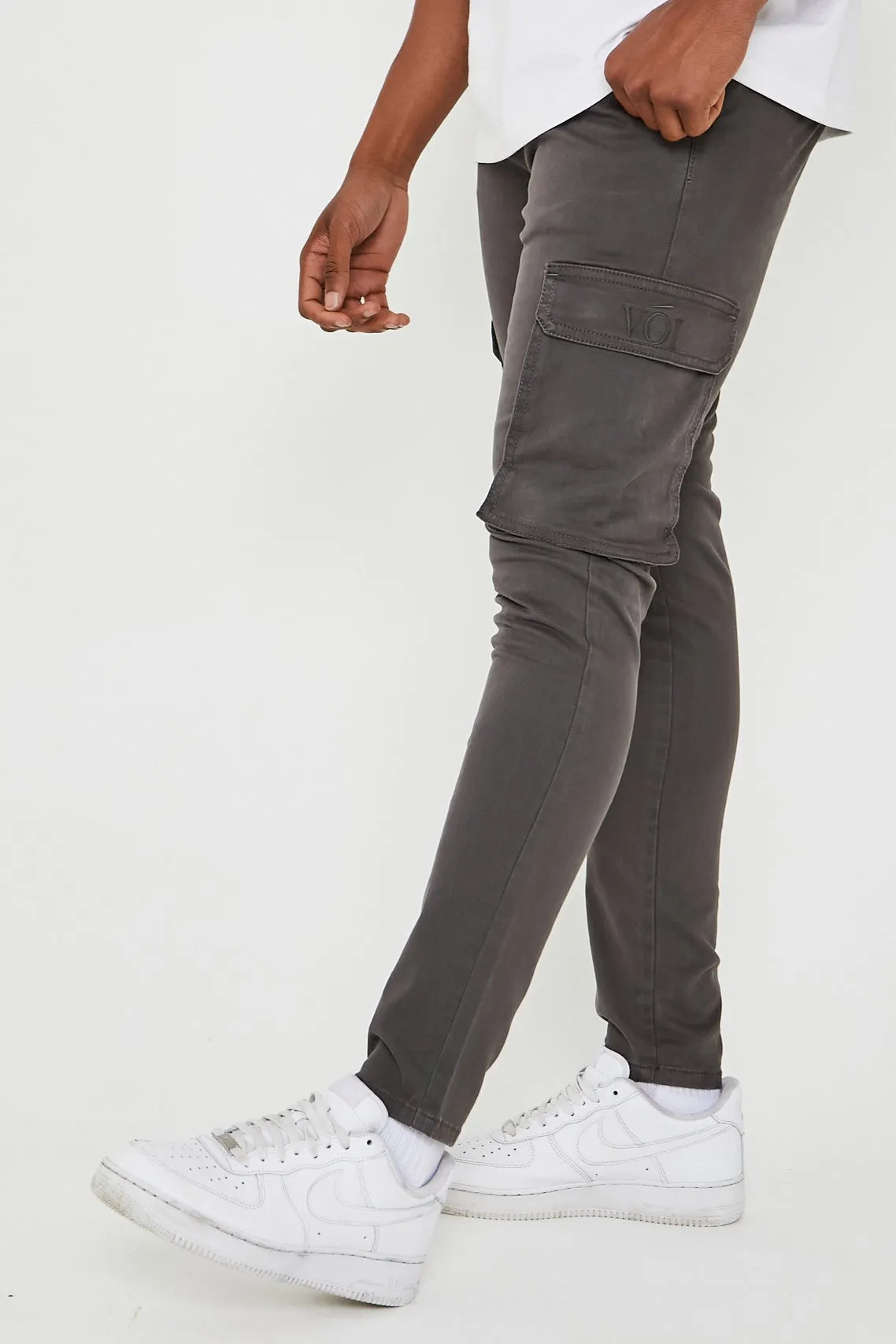 Milton Tapered Cargo Cotton Pants - Grey