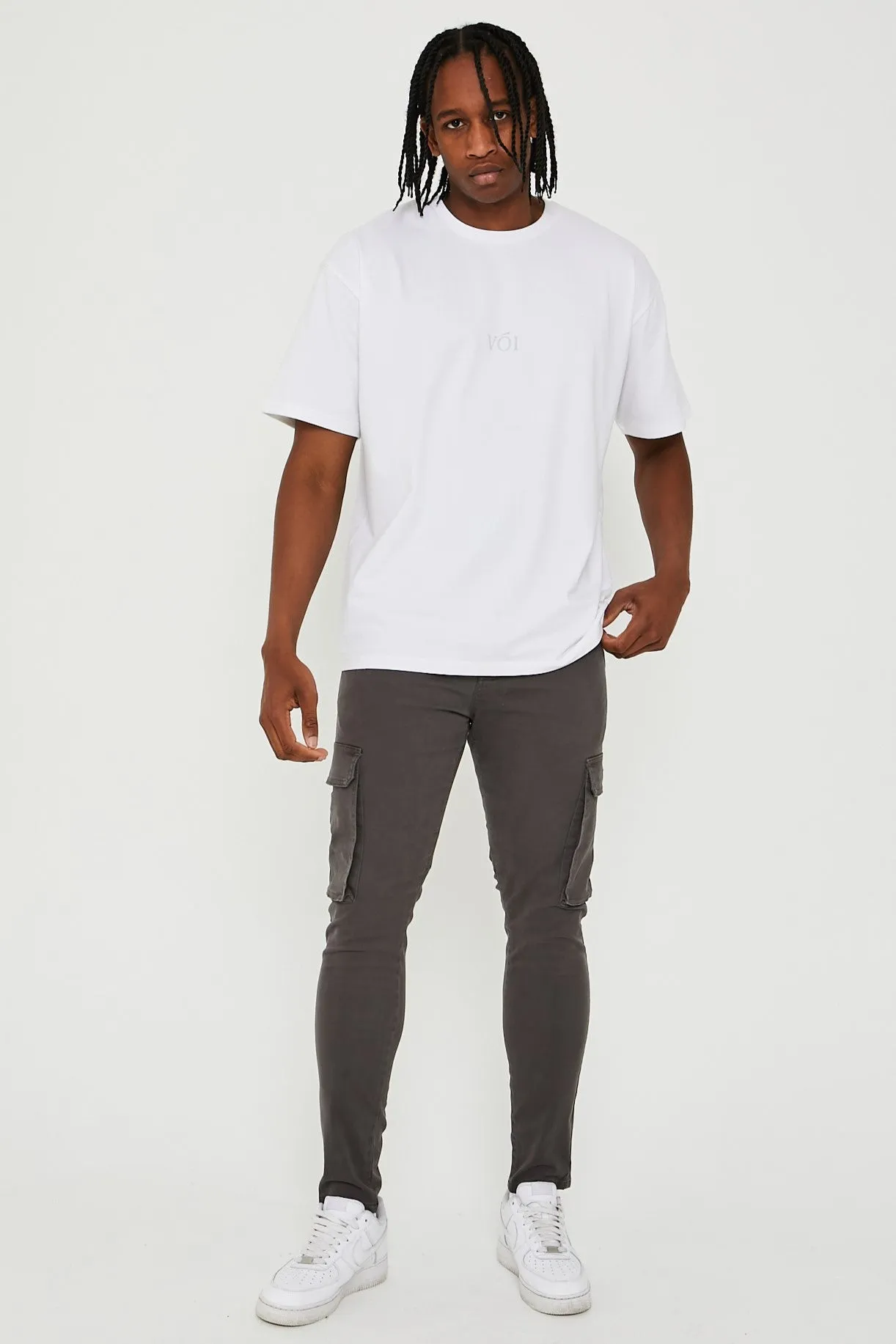 Milton Tapered Cargo Cotton Pants - Grey