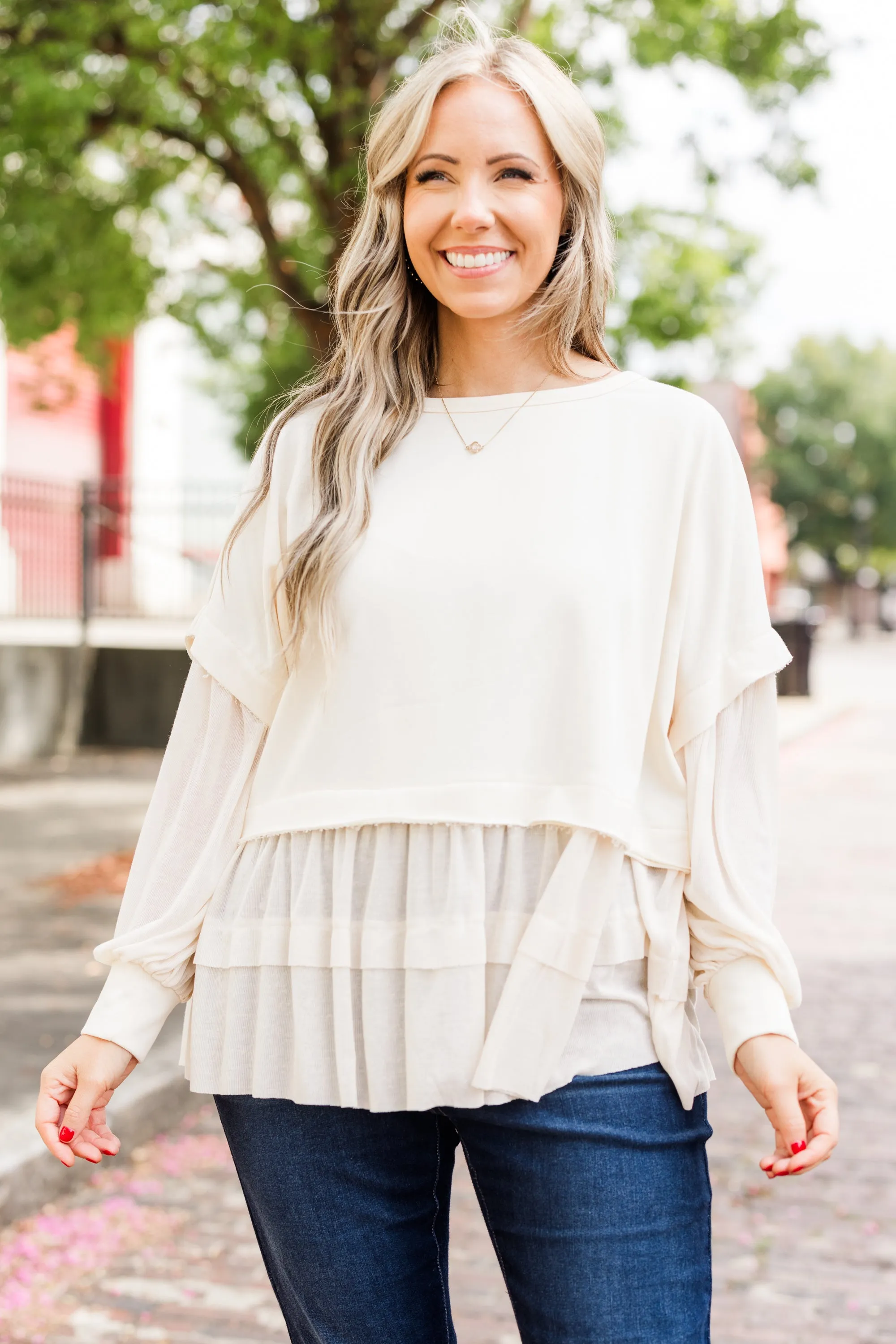 My Kind of Fun Top, Oatmeal