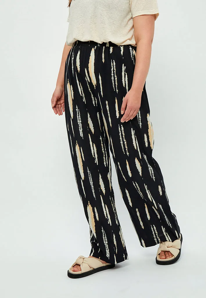 Nalia Elara Pants Curve - Warm Sand Print