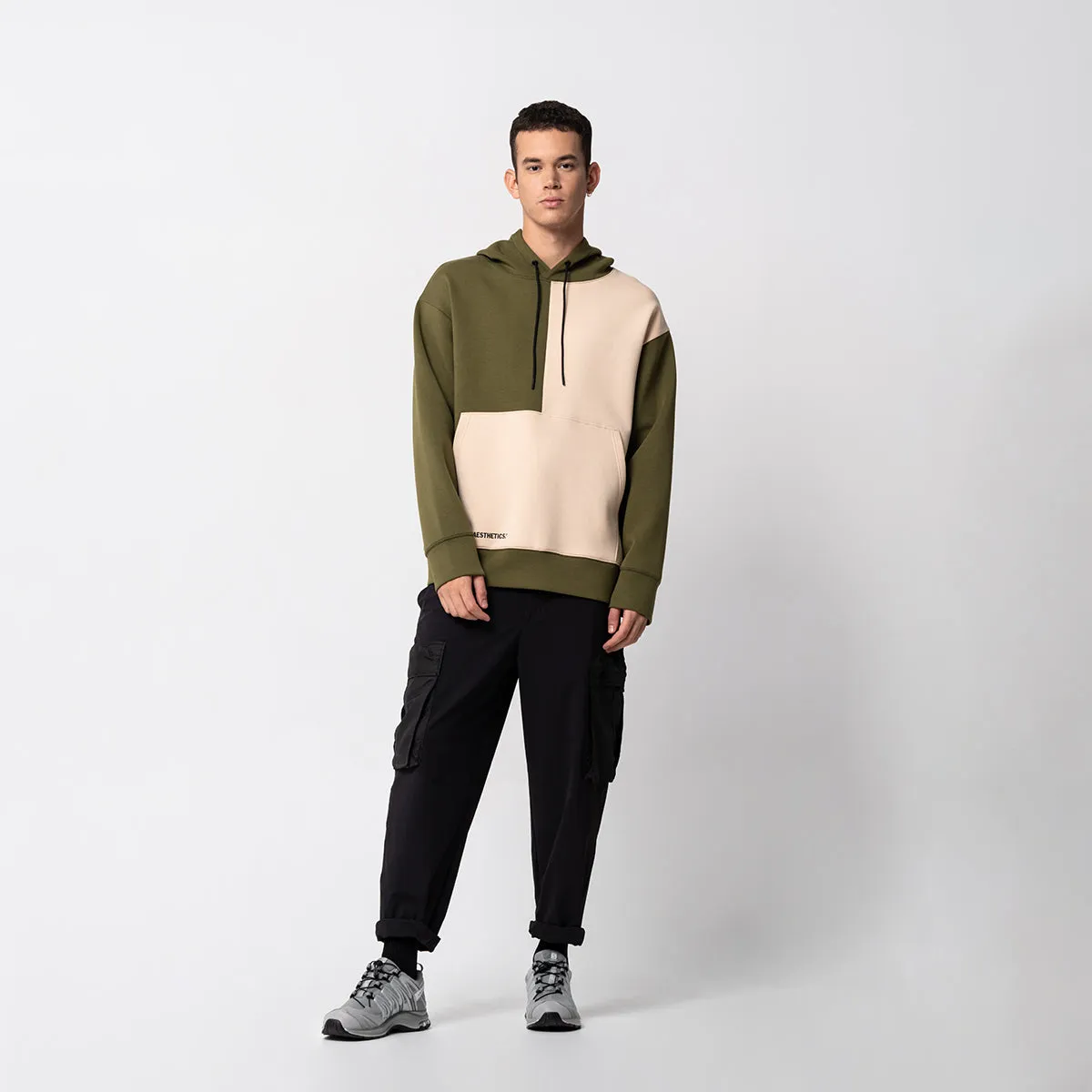 Oversize Everyday Wears Color Blocking Hoodies for Men