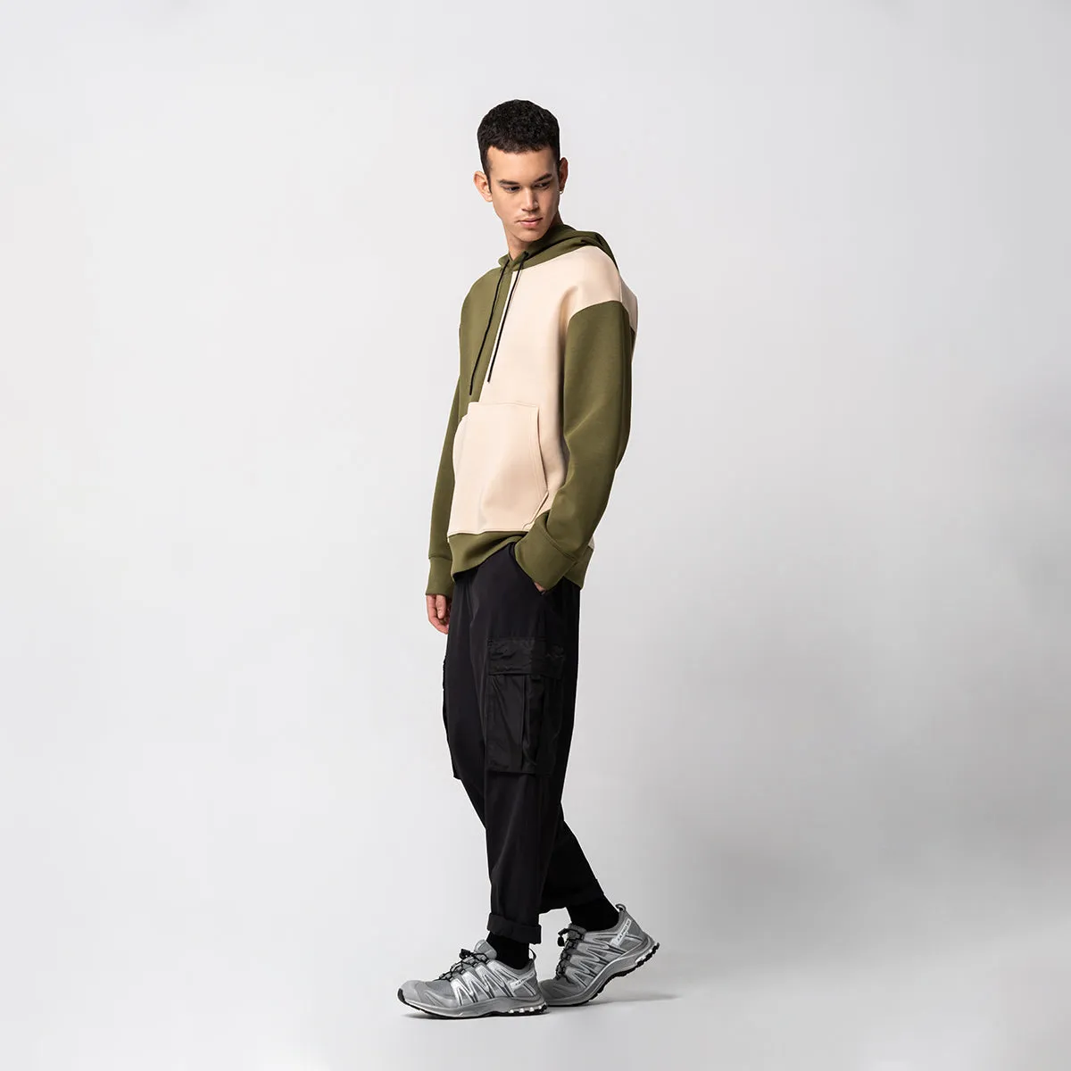 Oversize Everyday Wears Color Blocking Hoodies for Men