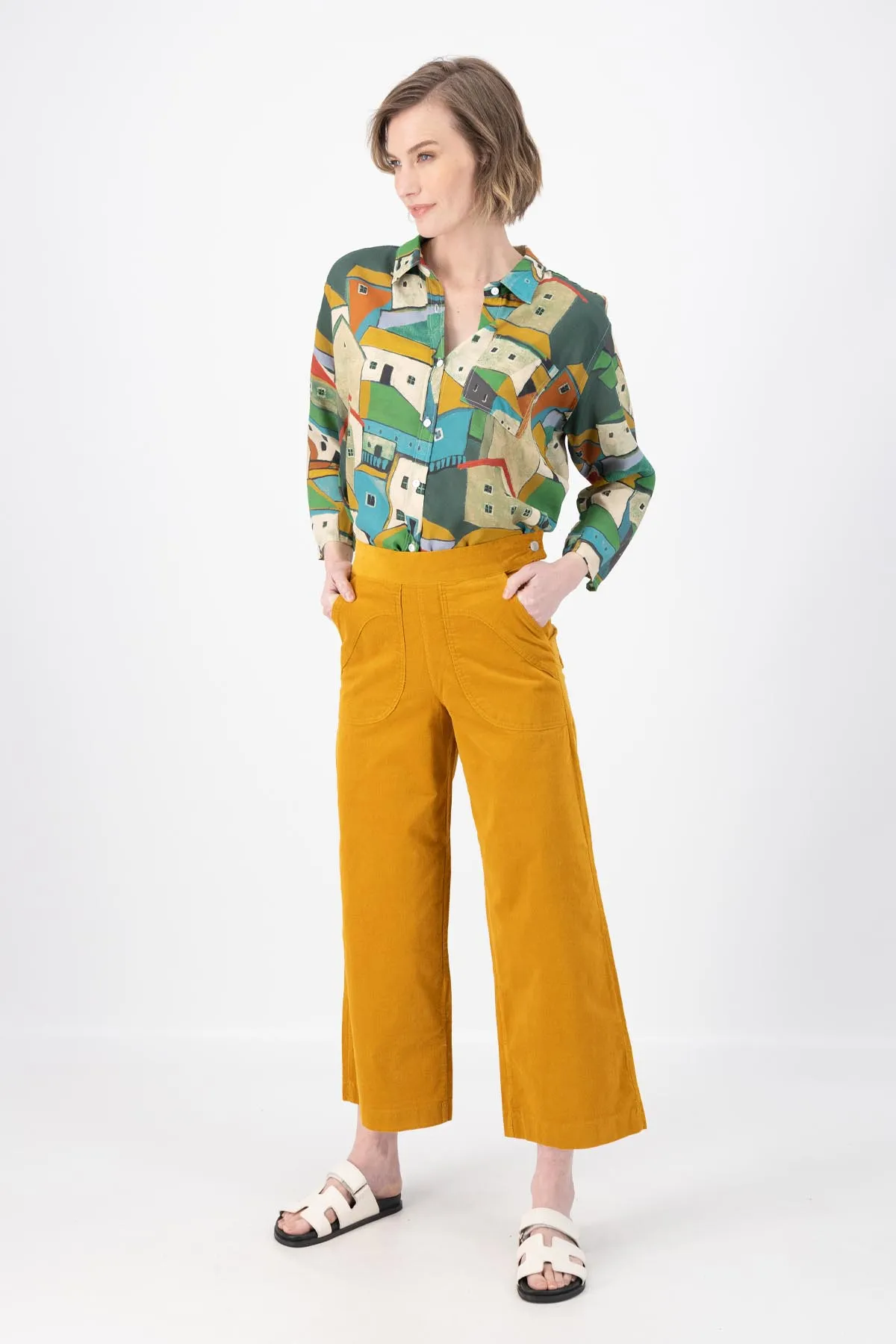 Peggy Fine Cord Pants Mustard Yellow