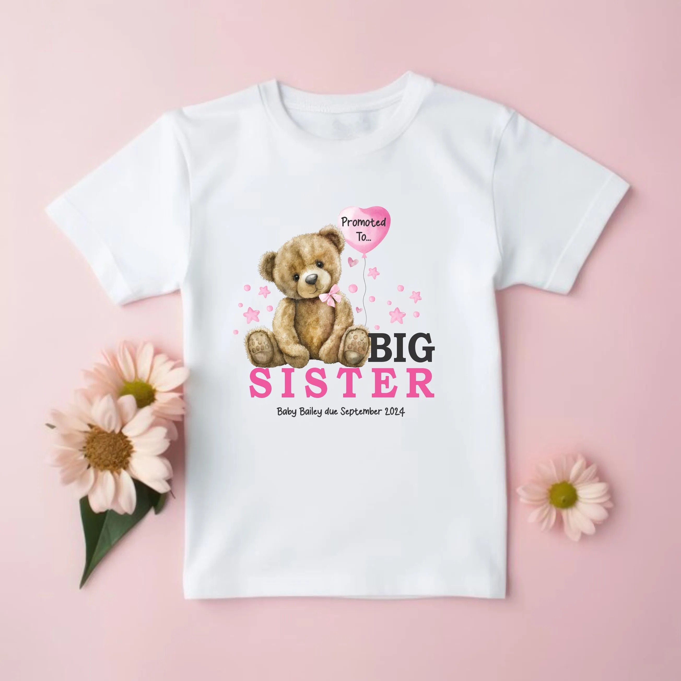 Personalised Big Brother, Big Sister announcement T-shirt, Vest or Rompersuit