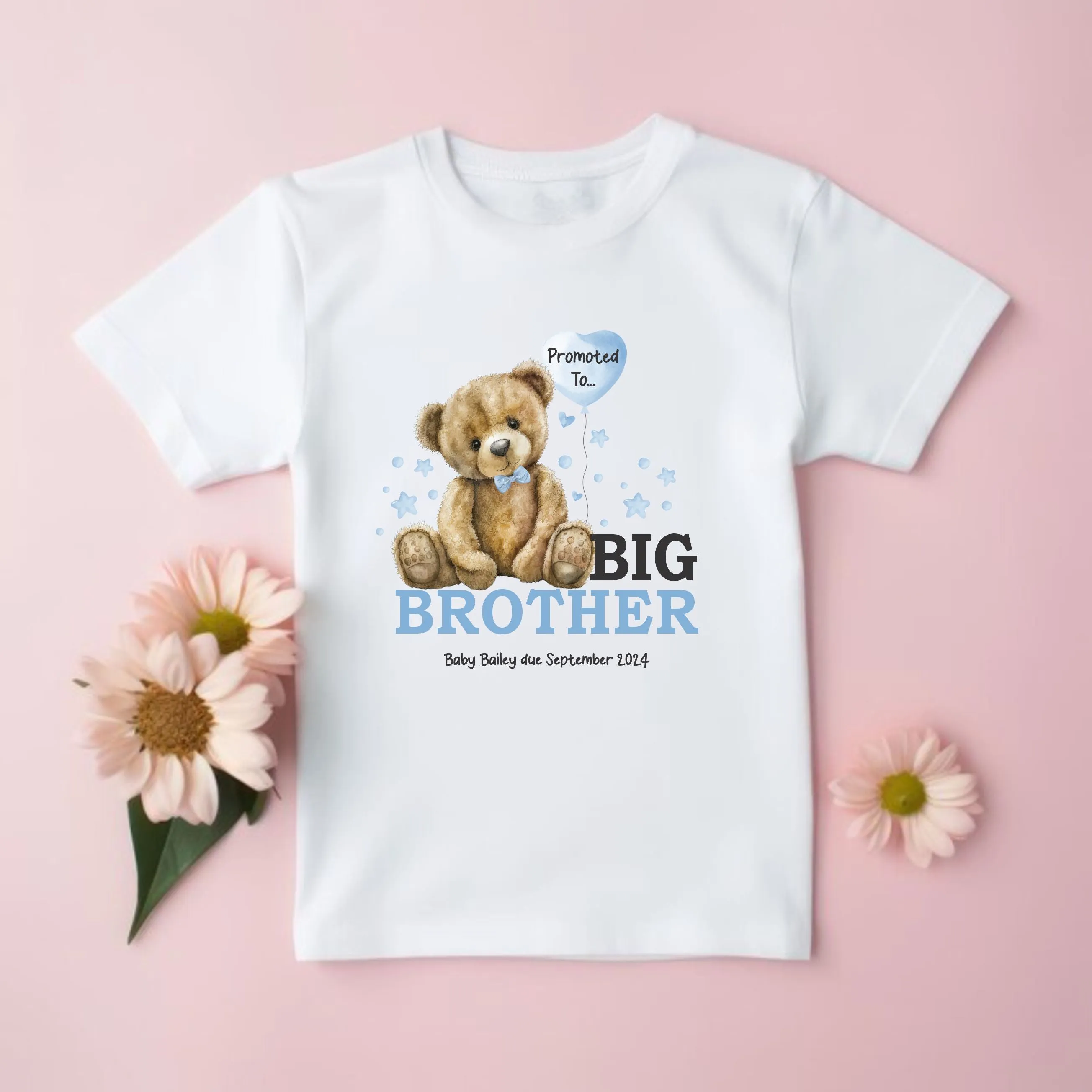 Personalised Big Brother, Big Sister announcement T-shirt, Vest or Rompersuit