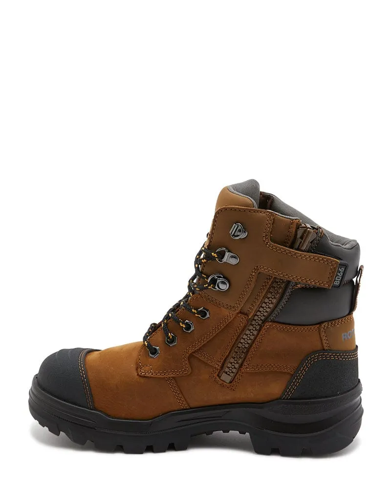 RotoFlex 8066 Zip Side Safety Boot - Saddle