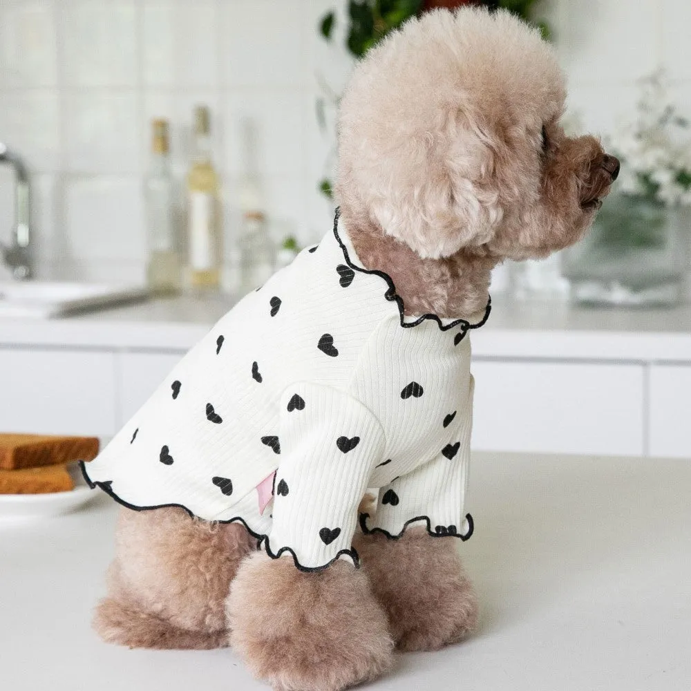 Ruffle Edge Heart Pet Sweater