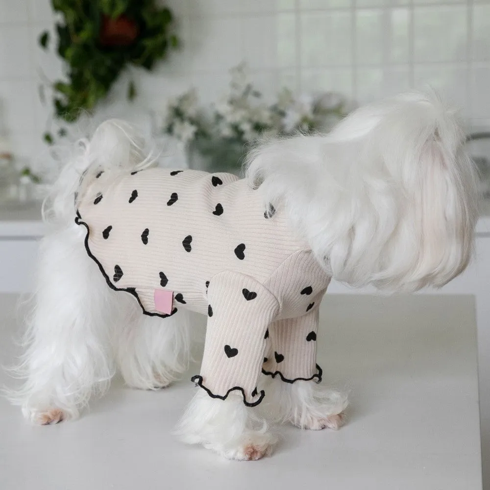 Ruffle Edge Heart Pet Sweater