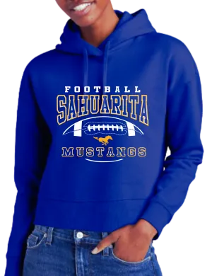 Sahuarita Mustang Football 2024 Design #2 Unisex Hoodie or Women's Cropped Hoodie Royal Blue or Black