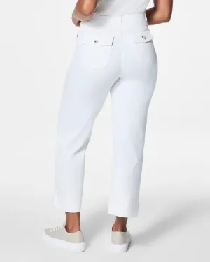 Stretch Twill Cropped Wide Leg (Bright White)