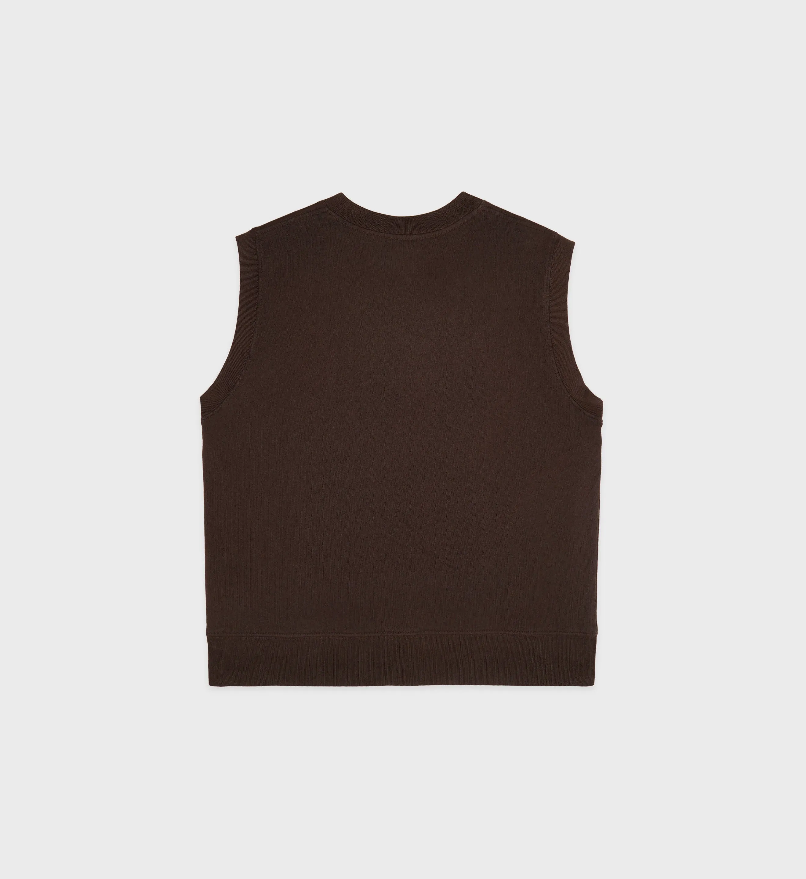 Syracuse Embroidered V-Neck Vest - Chocolate/Cream