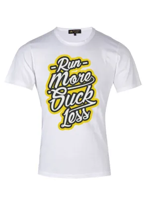 TCL Run More Suck Less Slogan White & Yellow T-shirt