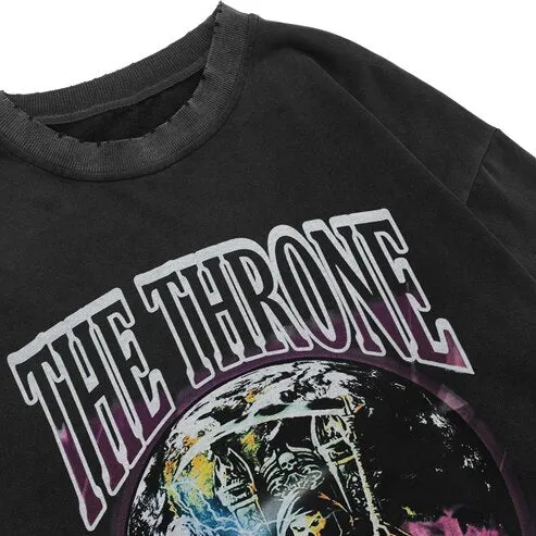 'The Throne' Ripped Cotton Sweater