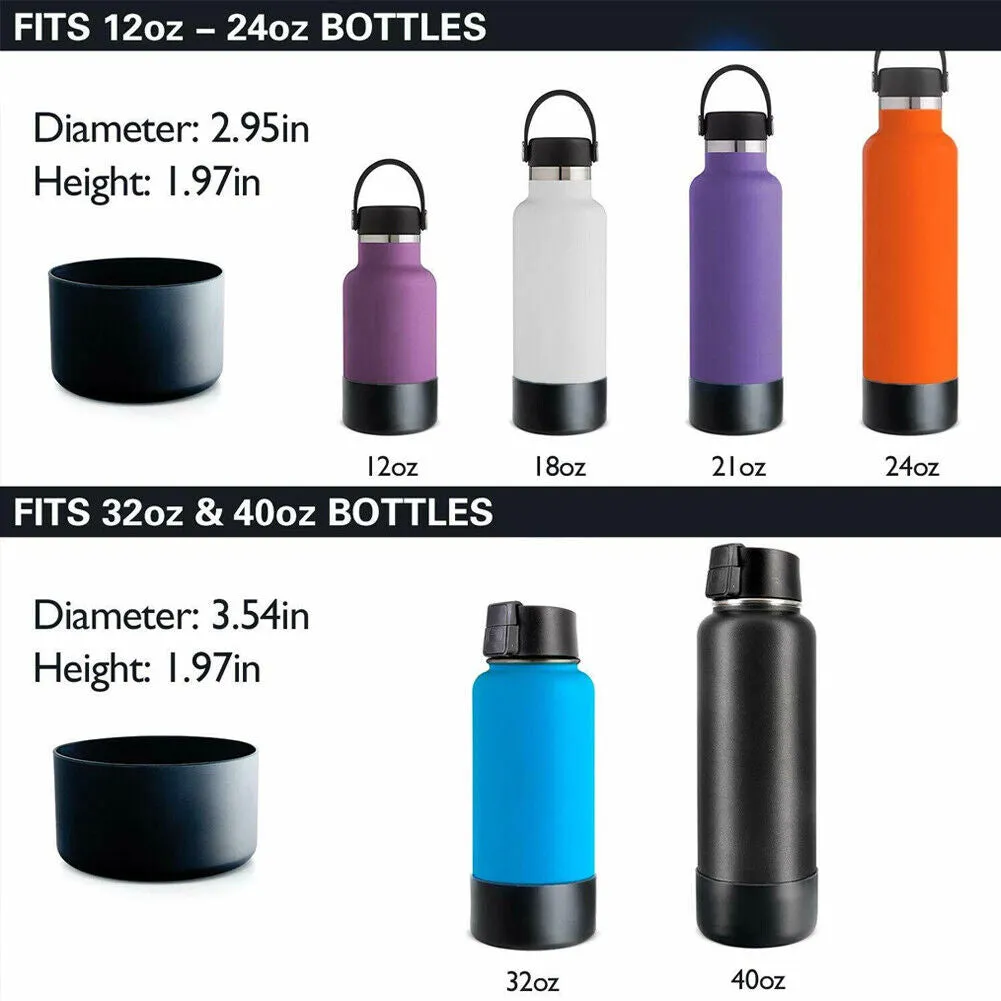 US 3Pc Protective Silicone Bottle Boot/Sleeve Hydro Flask Anti-Slip Bottom Cover